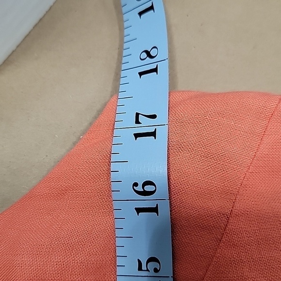 Kenar, Size 4, Coral and Natural Color 100% Linen Sheath Dress. Excellent Cond. - Picture 8 of 8